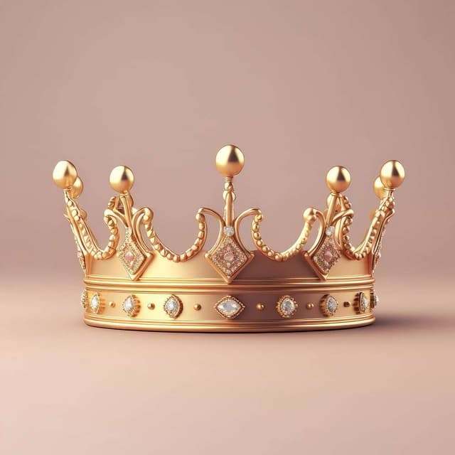 Elegant golden crown with gemstone ornaments