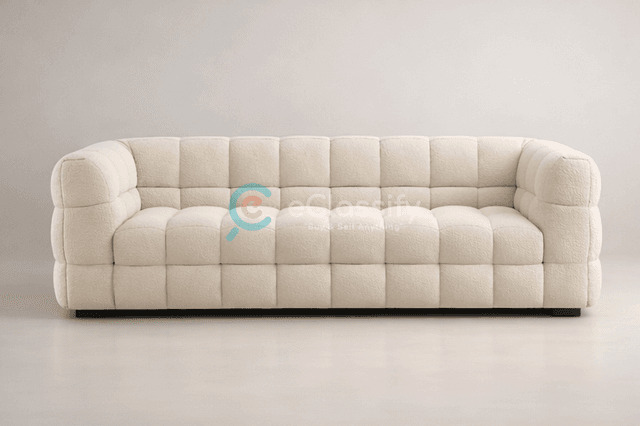 Modern Tufted Cream Sofa – Plush Minimalist Collection (2022 Design)